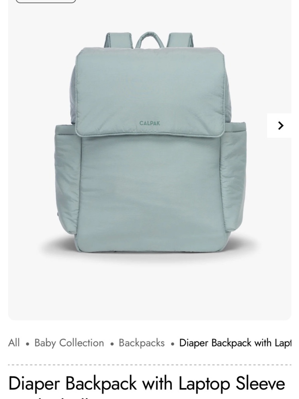 CALPAK blue Diaper Backpack WITH STROLLER STRAPS INCLUDED